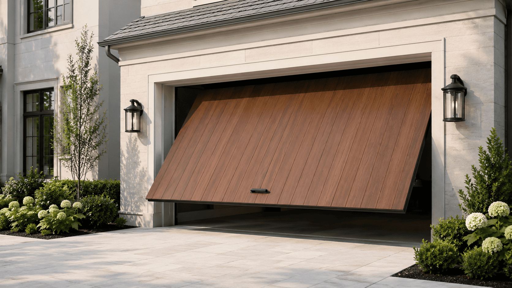 Garage door repair in progress — New Farm